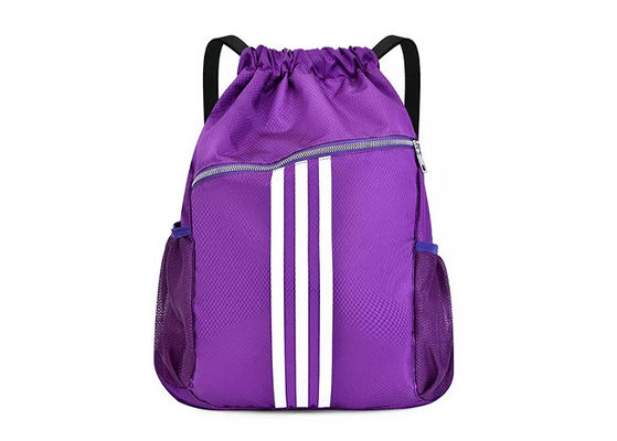Lightweight Polyester Sport Drawstring Backpack Portable Multi Function