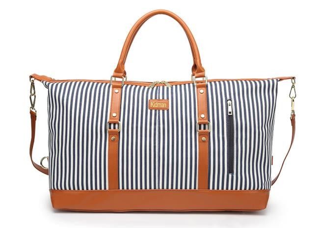 Ladies Weekend Waterproof Camping Bag Antiwear Canvas With PU Leather Strap