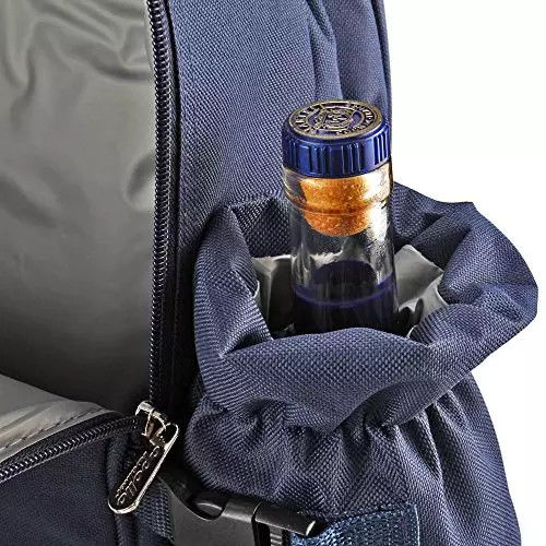 ISO9001 Polyester Camping Storage Bag , Waterproof Picnic Basket Set Backpack